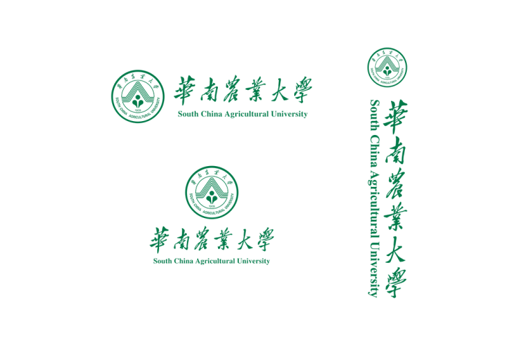 华南农业大学校徽logo免抠PNG(白色版和彩色版)ai,SVG矢量素材