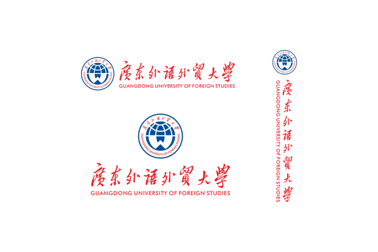 广东外语外贸大学校徽logo免抠PNG(白色版和彩色版)ai,SVG矢量素材
