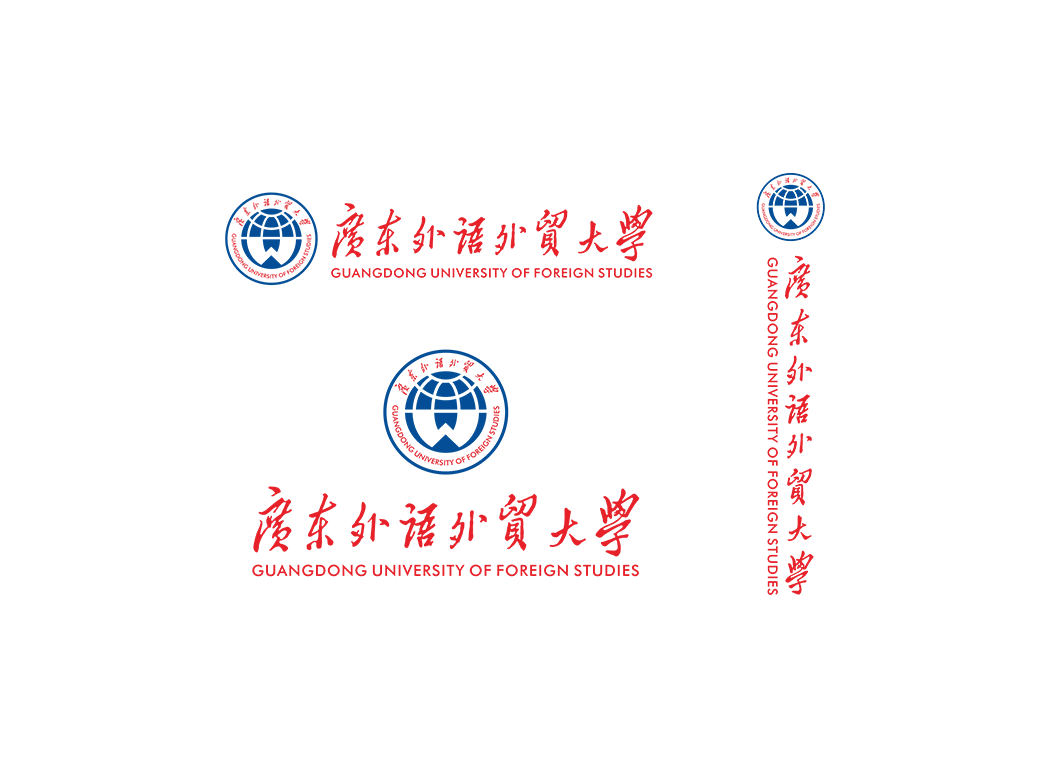 广东外语外贸大学校徽logo免抠PNG(白色版和彩色版)ai,SVG矢量素材